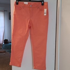 Crop jeans coral color size 8